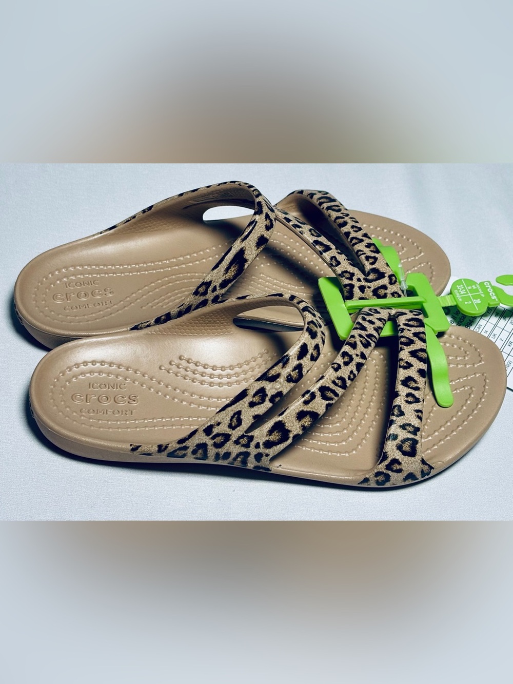 Crocs Kadee Leopard II Straps Sandals Women's Size 4 NEW w Tags